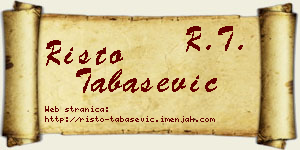 Risto Tabašević vizit kartica